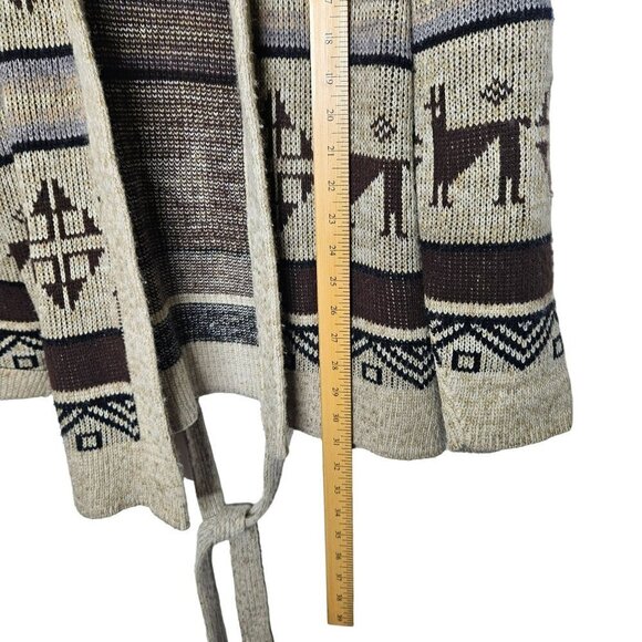 Dimension By Milford Vintage Southwest Alpaca Knit Belted Cardigan Sweater M - Picture 10 of 12